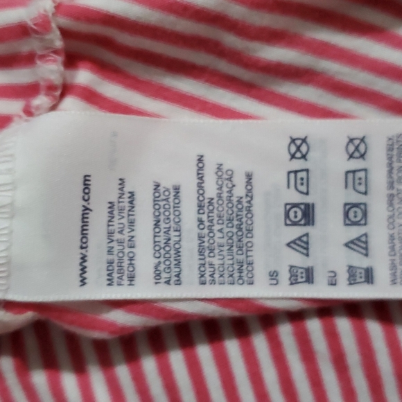 Tommy Hilfiger Women's Striped S/S Top Size L - Picture 4 of 5